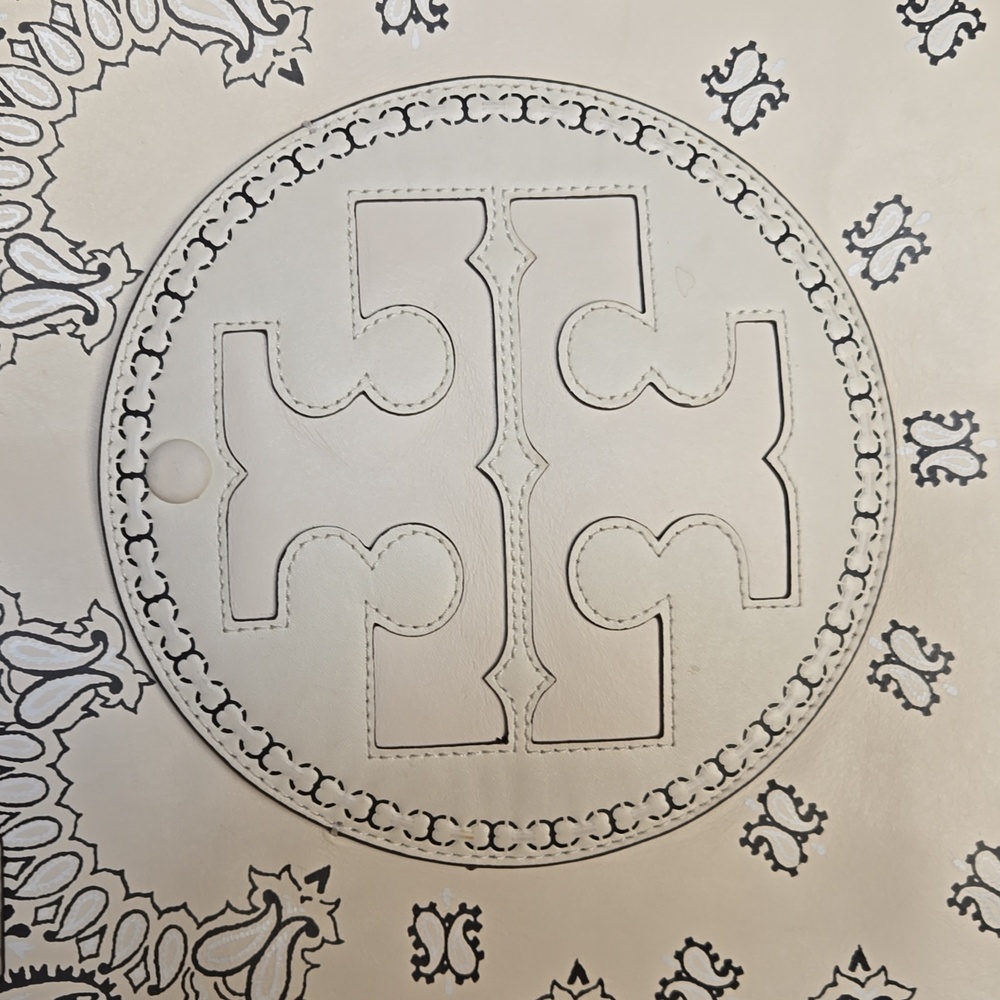 Tory Burch Cream Tote with Intricate Design - Picture 8 of 8